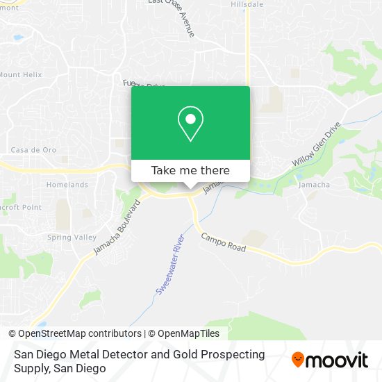 San Diego Metal Detector and Gold Prospecting Supply map