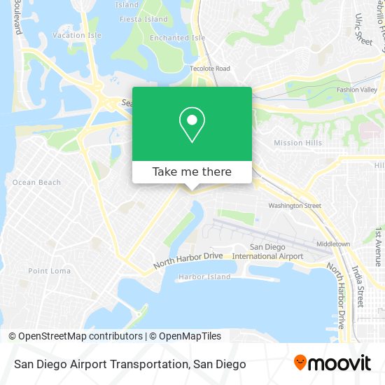 Mapa de San Diego Airport Transportation