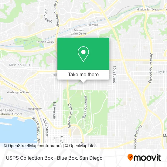 Mapa de USPS Collection Box - Blue Box