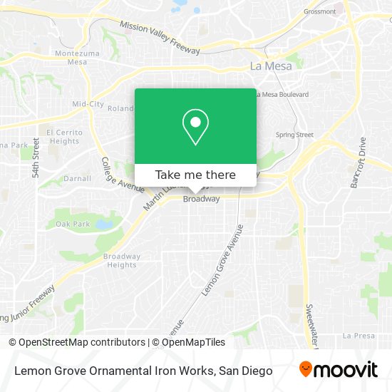 Lemon Grove Ornamental Iron Works map