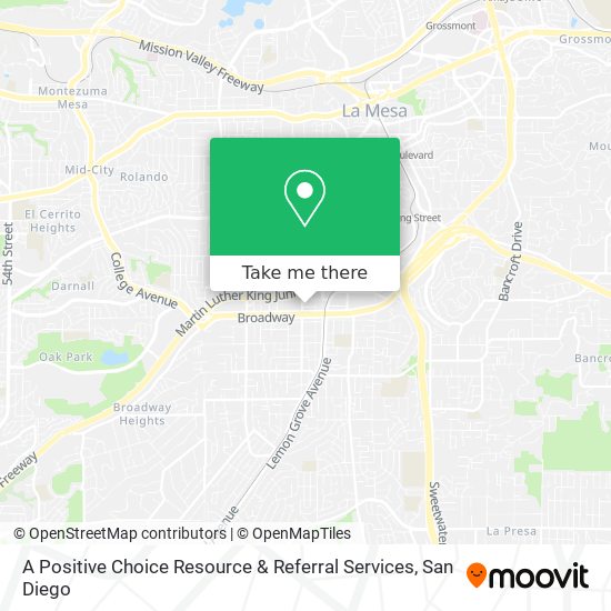 A Positive Choice Resource & Referral Services map