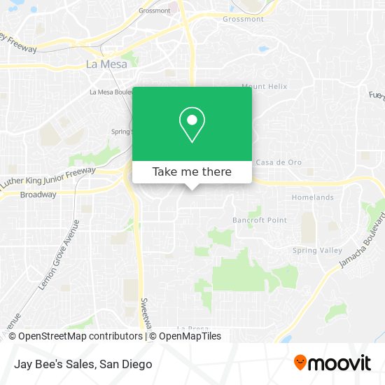 Jay Bee's Sales map