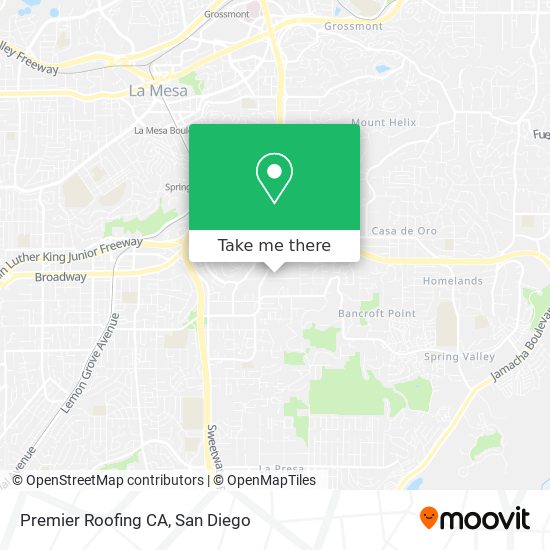Premier Roofing CA map