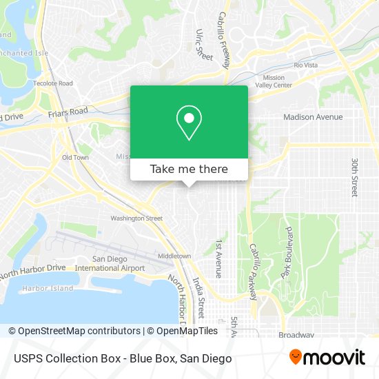 USPS Collection Box - Blue Box map