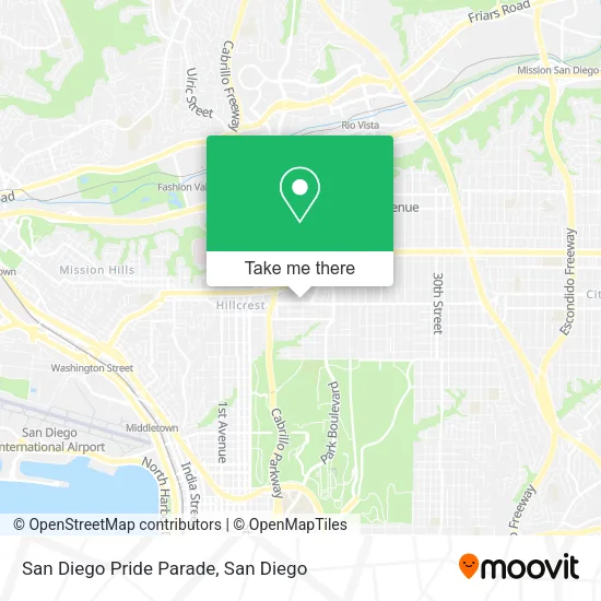 San Diego Pride Parade map