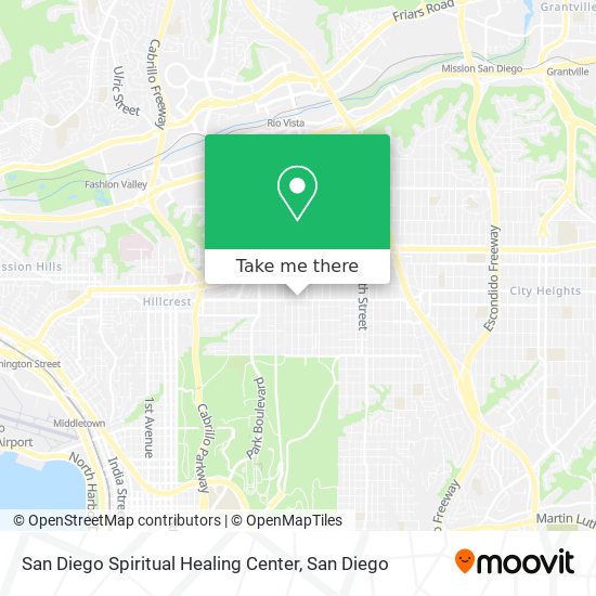 Mapa de San Diego Spiritual Healing Center