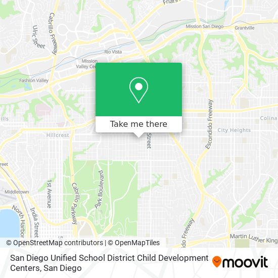 Mapa de San Diego Unified School District Child Development Centers