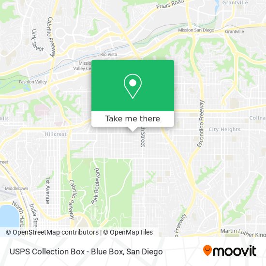 USPS Collection Box - Blue Box map