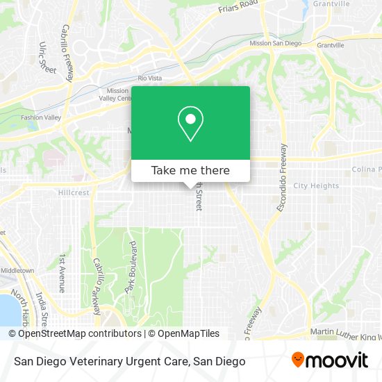 Mapa de San Diego Veterinary Urgent Care