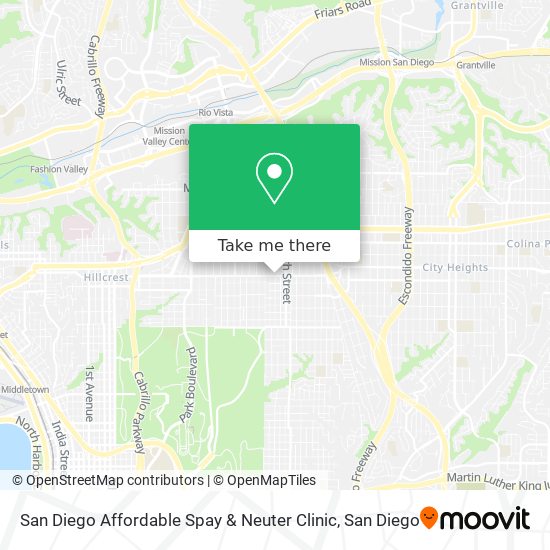 Mapa de San Diego Affordable Spay & Neuter Clinic