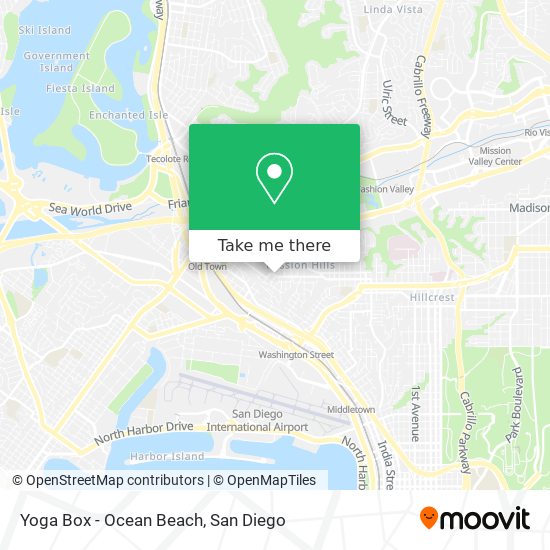 Yoga Box - Ocean Beach map