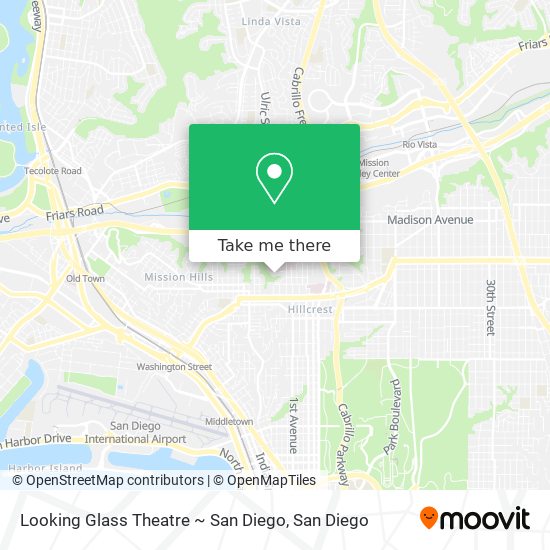 Looking Glass Theatre ~ San Diego map