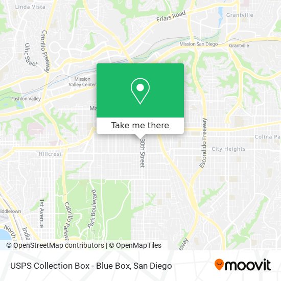 USPS Collection Box - Blue Box map