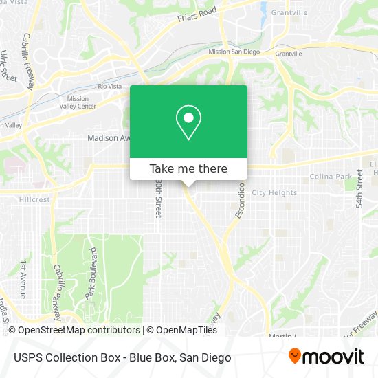 USPS Collection Box - Blue Box map