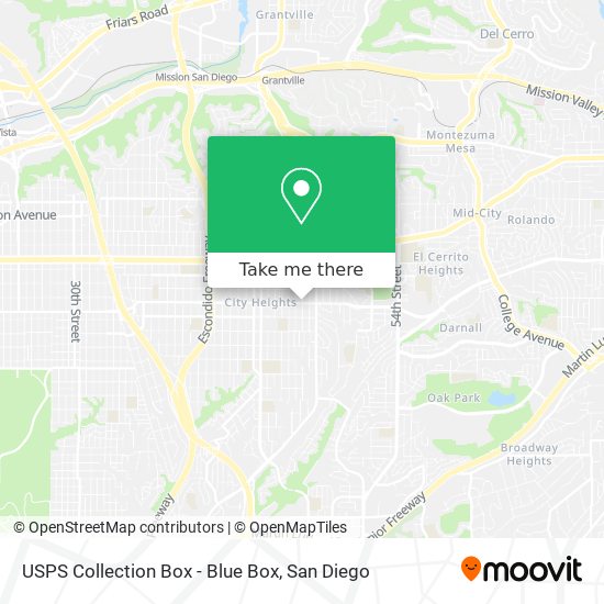 Mapa de USPS Collection Box - Blue Box