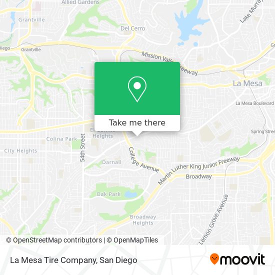 La Mesa Tire Company map