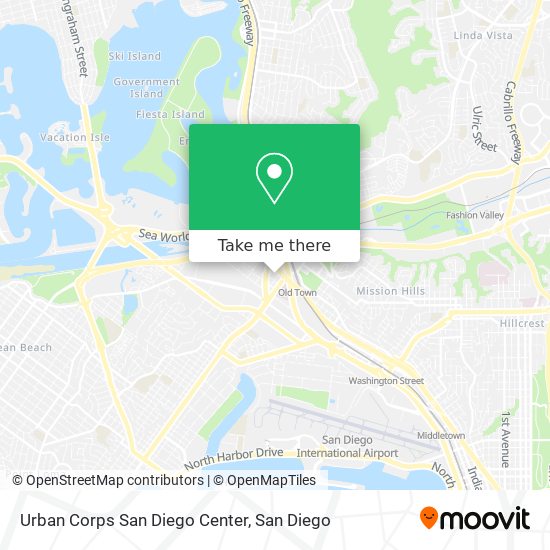Mapa de Urban Corps San Diego Center