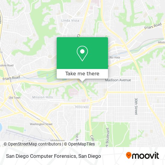 Mapa de San Diego Computer Forensics