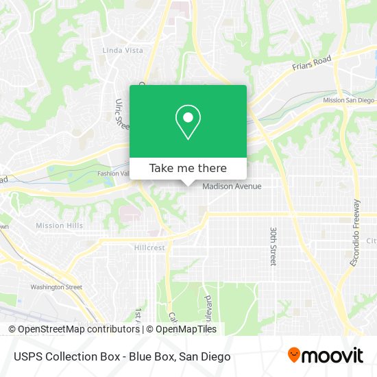 Mapa de USPS Collection Box - Blue Box