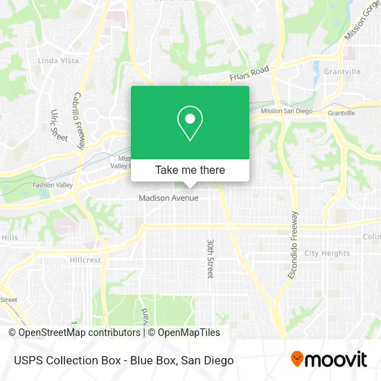 Mapa de USPS Collection Box - Blue Box