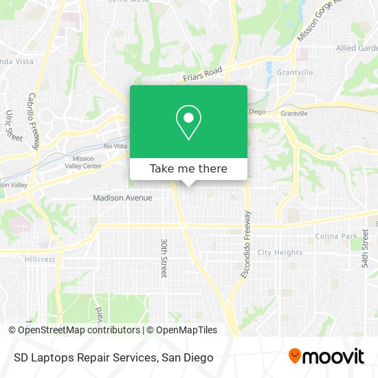 SD Laptops Repair Services map