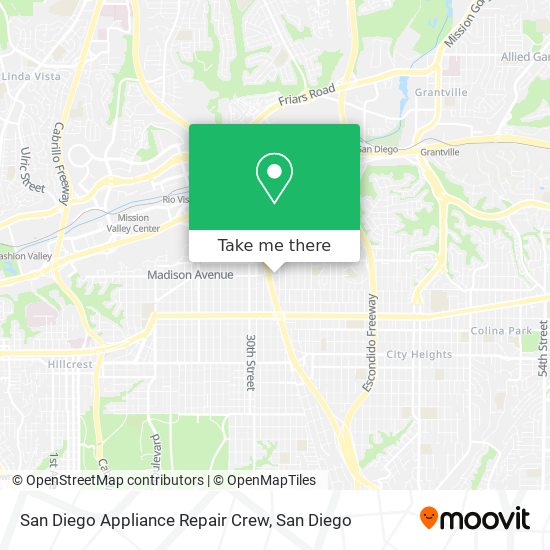 San Diego Appliance Repair Crew map