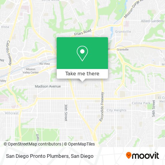 San Diego Pronto Plumbers map