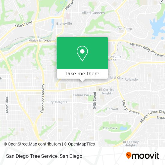 Mapa de San Diego Tree Service