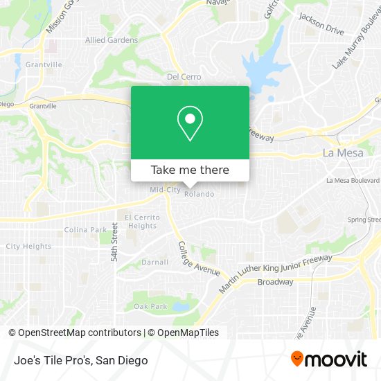 Joe's Tile Pro's map