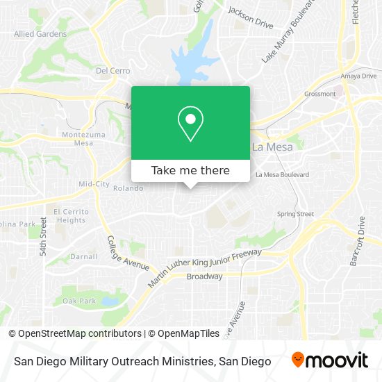 Mapa de San Diego Military Outreach Ministries