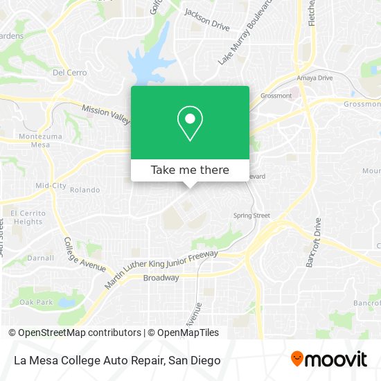 La Mesa College Auto Repair map