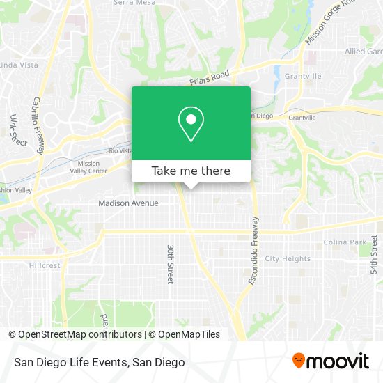 Mapa de San Diego Life Events