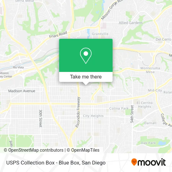 Mapa de USPS Collection Box - Blue Box