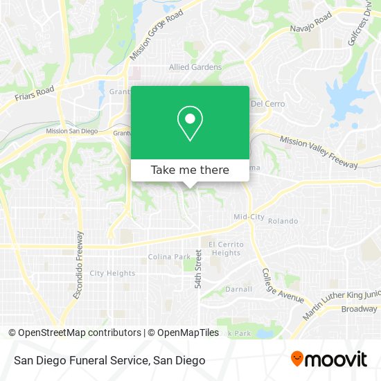 Mapa de San Diego Funeral Service