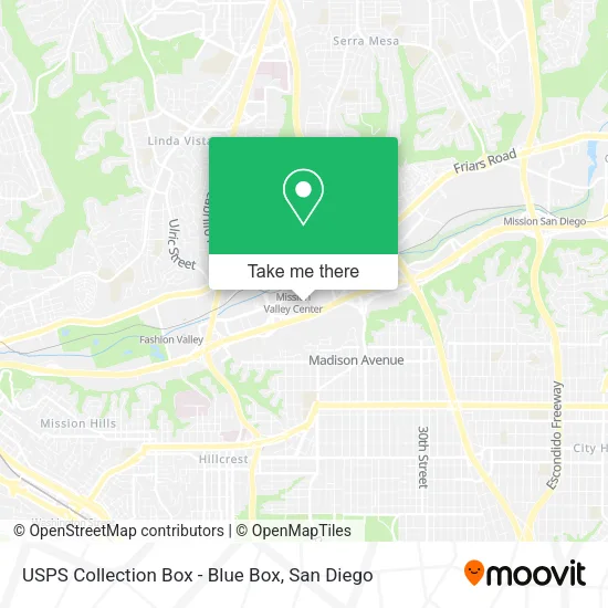 USPS Collection Box - Blue Box map