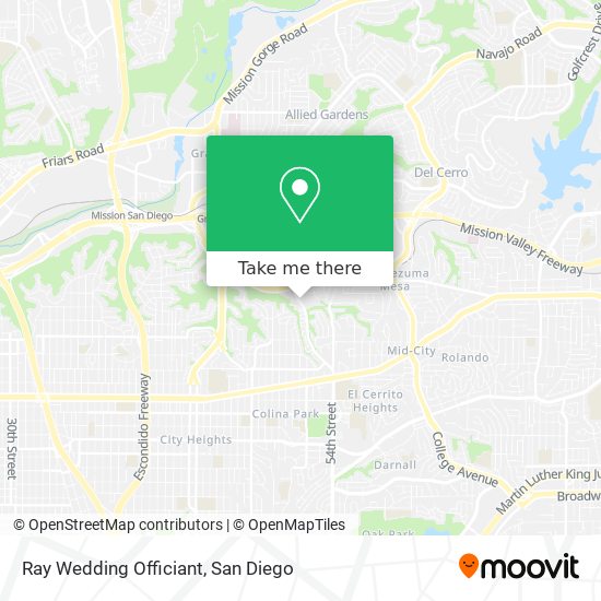 Mapa de Ray Wedding Officiant