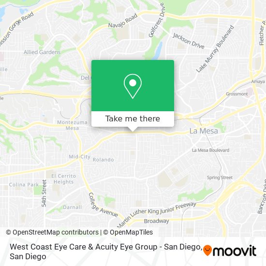 Mapa de West Coast Eye Care & Acuity Eye Group - San Diego