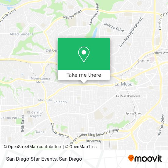 Mapa de San Diego Star Events