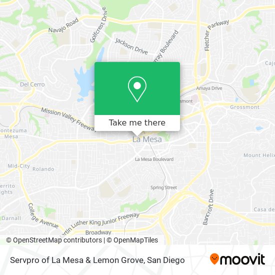 Servpro of La Mesa & Lemon Grove map