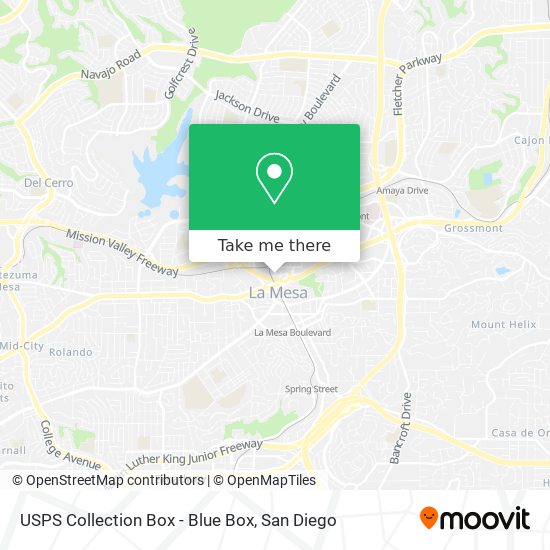 Mapa de USPS Collection Box - Blue Box