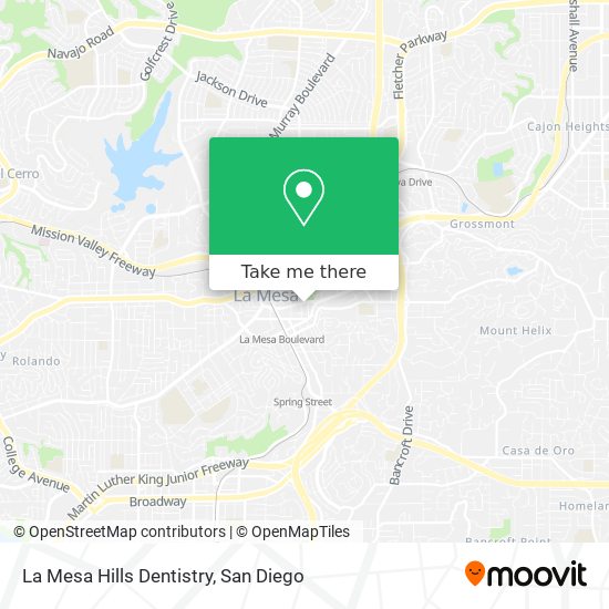 La Mesa Hills Dentistry map