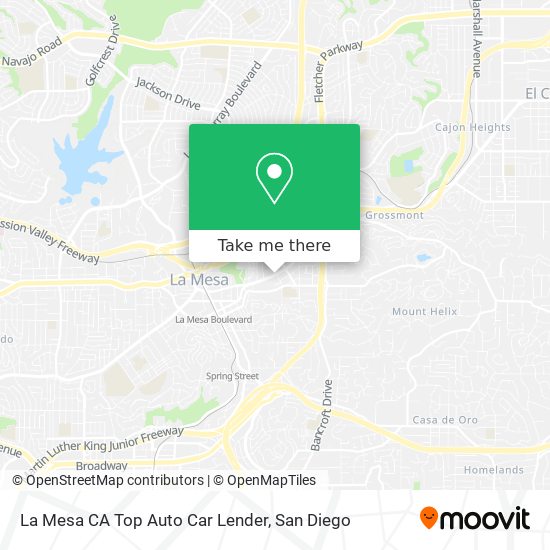 Mapa de La Mesa CA Top Auto Car Lender