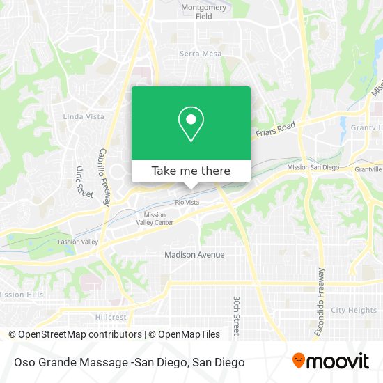 Oso Grande Massage -San Diego map