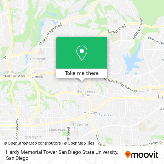 Mapa de Hardy Memorial Tower San Diego State University