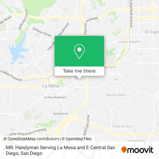 Mapa de MR. Handyman Serving La Mesa and E Central San Diego