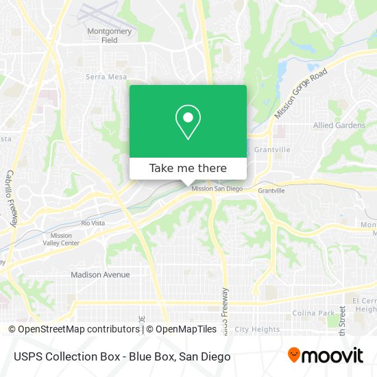 Mapa de USPS Collection Box - Blue Box