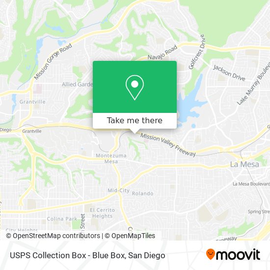 Mapa de USPS Collection Box - Blue Box