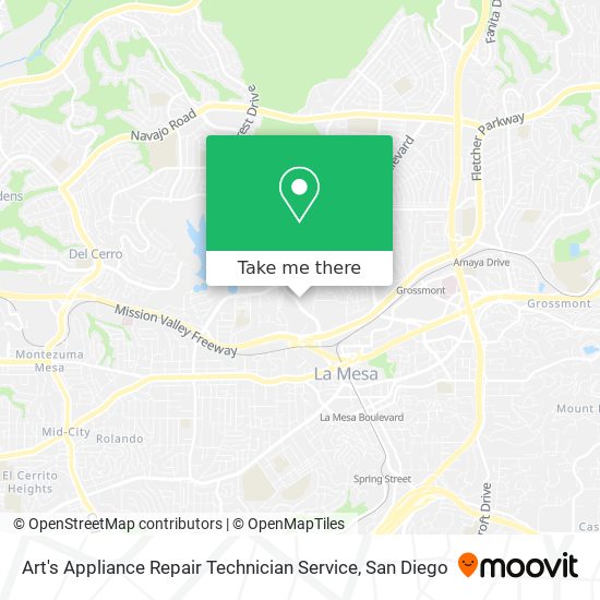 Mapa de Art's Appliance Repair Technician Service