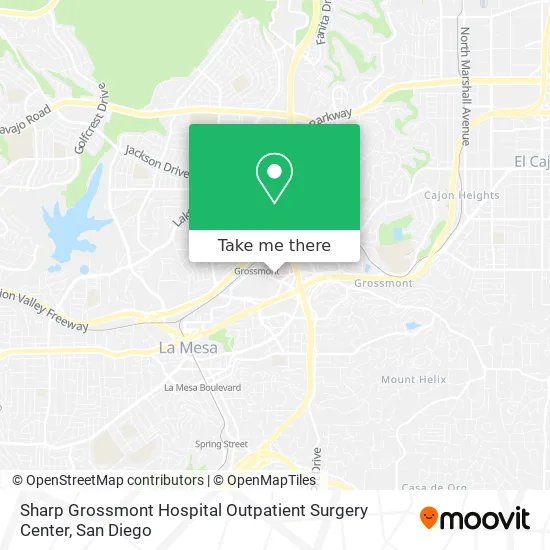 Sharp Grossmont Hospital Outpatient Surgery Center map