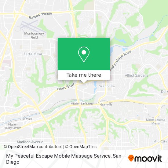 My Peaceful Escape Mobile Massage Service map